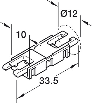 Clip de conexión, Häfele Loox5 para unión tira LED monocromática 8 mm