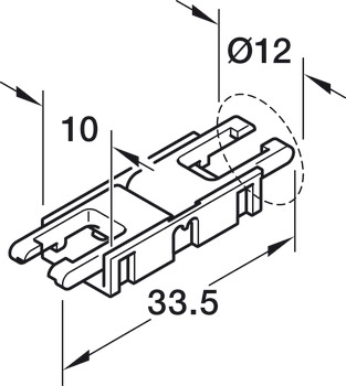 Unión clip, Para banda LED 8 mm de 3 polos Häfele Loox5 (multi-blanco)