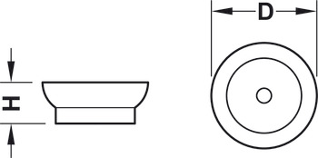 Deslizador de fibra de cuero, redonda, para fijar a presión, Ø 17 mm