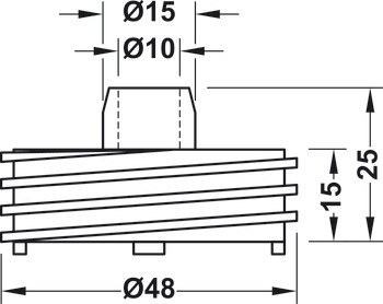 Deslizadores para muebles, Redondo, de 2 piezas, con regulación de altura de 18-28 mm