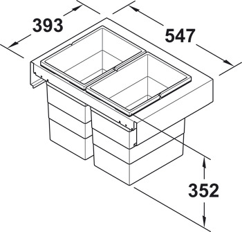 Cubo de basura doble, Hailo cerco Cargo Legrabox 3670-52
