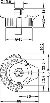Placa de fijación, Para sistema de zócalo Häfele AXILO<sup>®</sup> 48