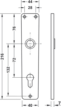 escudo largo PZ, para bandas LED