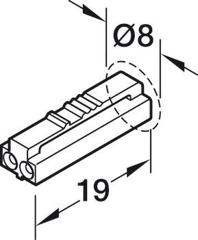 Detector de movimiento, Loox5, para perfil de cajón Häfele Loox, 12/24 V