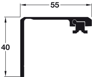Perfil de unión Connector, para 1 puerta corredera giratoria