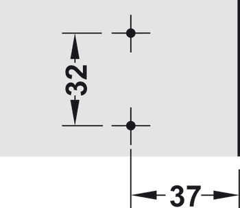 Placa de montaje en cruz, Häfele Metalla SM Kombi, regulación de la altura ±2 mm a través de agujero oblongo