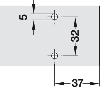 Placa de montaje en cruz, Häfele Duomatic SM, fundición de zinc, con tornillos especiales y tacos expansibles premontados