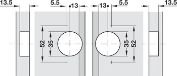 Bisagra de inglete, GS 22.5, ángulo de apertura 120°