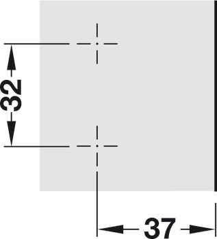 Placa de montaje en cruz, Häfele Metalla 300 SM Kombi, regulación de la altura ±2 mm mediante excéntrica