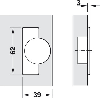 Bisagra oculta, Häfele Metallamat A 92°, para aplicaciones angulares –30°
