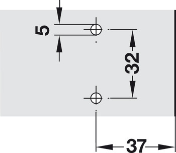 Placa de montaje en cruz, Häfele Duomatic SM, con sistema de montaje rápido