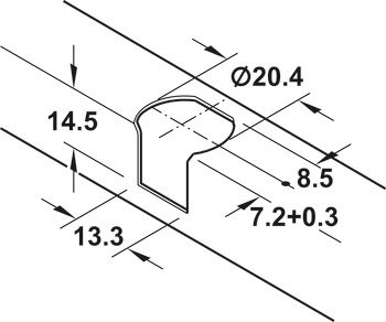 Herraje de unión, Häfele Rafix Tab 20 S, para grosor de estante desde 19 mm