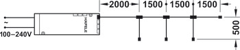 Cable de prolongación, Para Häfele Loox 24 V 2 polos (monocromo)