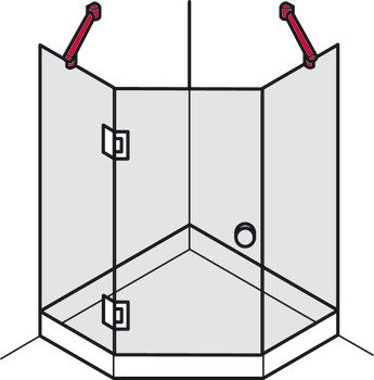 Barra de soporte, cristal/pared 45°, Aquasys