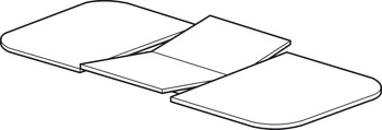 Herraje para tablero plegable, para tablero suplementario, para mesa con marco con marco de mesa abierto