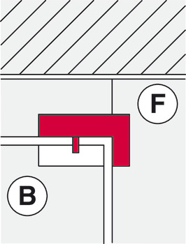 Herraje para tragaluz montaje angular, F, Startec, para puerta de vaivén de cristal