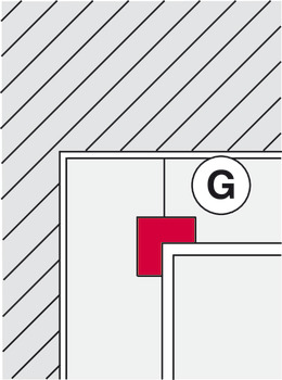 Elemento de unión angular, G, Startec, para puerta de vaivén de cristal