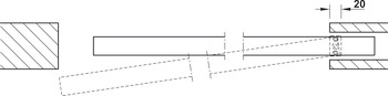 juego de carril, Para la solución de alojamiento en pared, para herrajes para puertas corredizas Häfele Slido D-Line11 50I / 80I / 120I, 50L / 80L / 120L, 50J / 80J / 120J