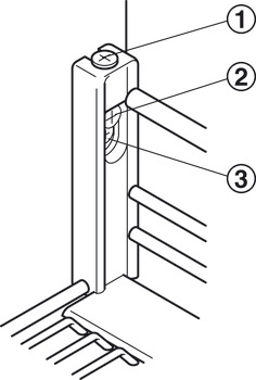 Elemento extraíble para armario inferior, Kesseböhmer, guía con rodamiento de rodillos, con estante de alambre extraíble