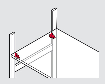 Herraje de unión para estantes, para el sistema de marco de aluminio Häfele Dresscode