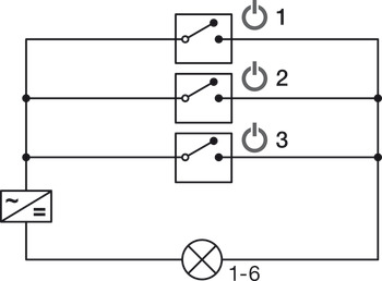 Distribuidor de 6 contactos, Häfele Loox5 12 V con función de conmutación