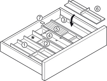 Cubertero, división de cajón universal, flexible