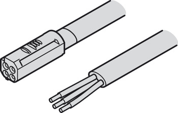 Cable de alimentación, Para Häfele Loox5 12 V 3 polos. (multi-blanco)