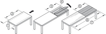Guía de bolas, para 1–3 tableros suplementarios, para mesas con marco y mesas de colisa