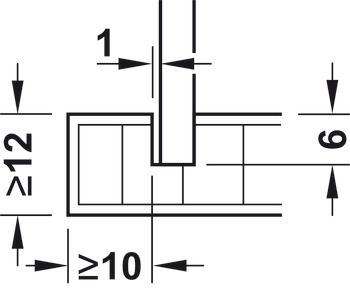 Herraje de unión para trasera, Häfele Ixconnect RPC G 13/20, para insertar en la ranura