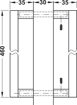 Tirador para mueble, Tirador de zócalo, para herraje para puerta corredera Häfele Slido R-Aluflex 80