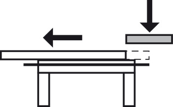 Guía de rodillos, para 1 tablero suplementario, para mesas con marco