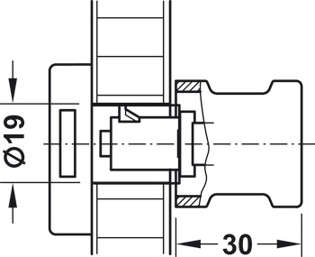 Pomo giratorio para cerraduras Symo, longitud 30 mm