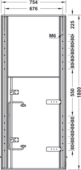 Guía de rodillos, incluido marco extraíble, para 1 suplemento abatible, para mesas con marco