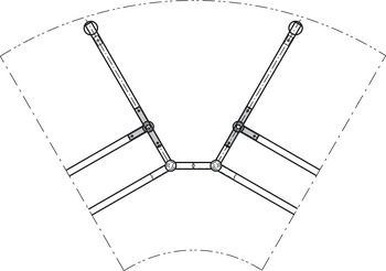 Nudo para construcciones de forma t, fijo, 90°, para sistema de bases para mesa Idea