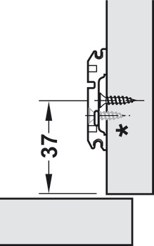 Placa de montaje en cruz, Clip/Clip Top, para atornillar con tornillo de tablero aglomerado