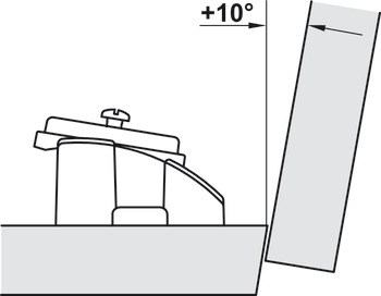 Placa de montaje angular, Häfele Duomatic A, para aplicaciones angulares de +10° hasta +30°