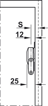 Compás para puertas elevables ó abatibles, Häfele Duo estándar, herraje individual