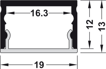 Perfil para montaje bajo estantes de diseño, Perfil 4106 para bandas LED 10 mm