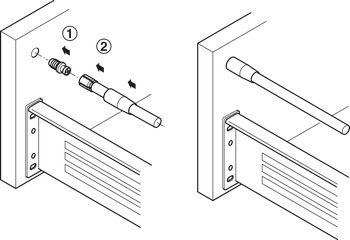 Juego de varilla longitudinal, para sistema de guías para laterales de cajón de pared sencilla Häfele Matrix Box single A