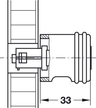 Pomo, fijo, Häfele Symo, longitud 33 mm, para fabricación individual
