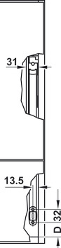 Unidad mecanismo de elevación, Häfele Senso+, para puertas abatibles y elevables de dos piezas con división 2:1