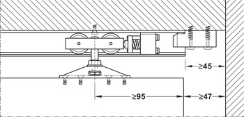 Bloque de fijación de carriles, para solución de alojamiento en pared Hawa Junior 40
