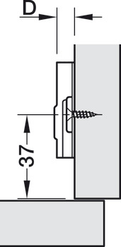 Placa de montaje en cruz, Häfele Metalla 110 SM, con técnica de montaje rápido, para atornillar con tornillos para aglomerado