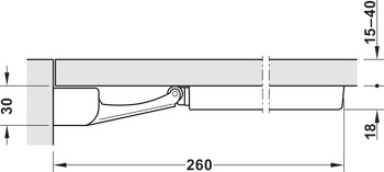Amortiguador con soporte de elevación, para puertas de madera
