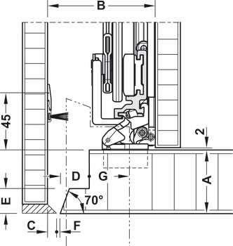 Herraje para puertas correderas giratorias de madera, Hawa concepta 25/30/40/50, 