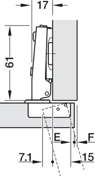 Bisagra de cazoleta, Häfele Metalla 510 SM 105°, montaje angular
