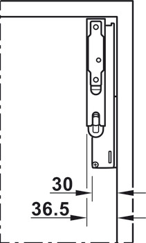 Herraje para puertas plegables, Häfele Free space 5.15 push