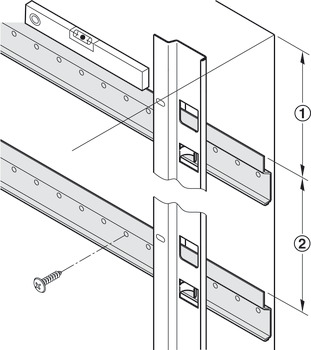 Perfil de suspensión, sistema de montaje de paneles, vertical