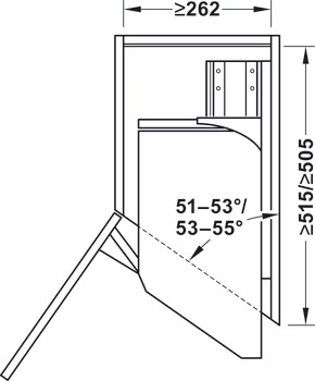 Elemento extraíble para frentes de armarios altos, Kesseböhmer Dispensa Tandem Diagonal