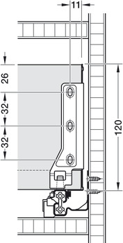 Sistema de guías para laterales de cajón, Häfele Matrix Box Single